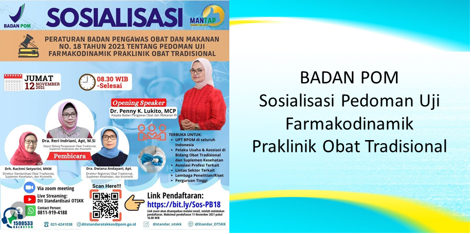 Sosialisasi Pedoman Uji Farmakodinamik Praklinik Obat Tradisional